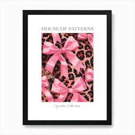 Leopard And Pink Bows 1 Pattern Poster Art Print