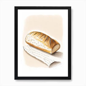 Italian Bread Bakery Product Quentin Blake Illustration Art Print