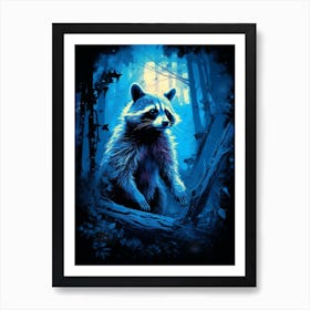 Raccoon Guardians Pop Art 1 Art Print