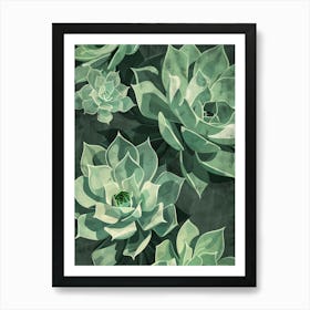 Succulents Plant Minimalist Illustration 2 Art Print