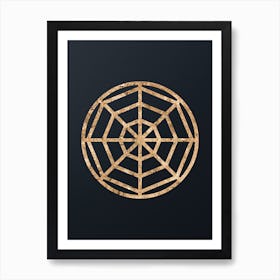 Abstract Geometric Gold Glyph on Dark Teal n.0101 Art Print