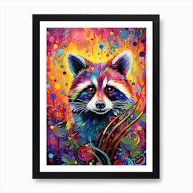 A Cozumel Raccoon Vibrant Paint Splash 1 Art Print