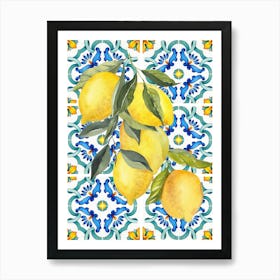 Lemon & Tile Poster Art Print