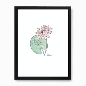 July Water Lily Birth Flower 1 Art Print