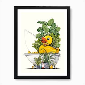 Rubber Duck Fishing For Rubber Ducks Art Print