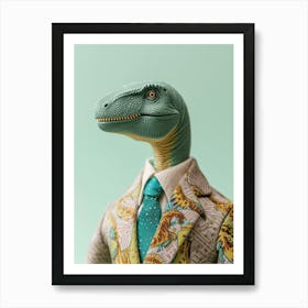 Toy Dinosaur In A Suit & Tie 4 Art Print