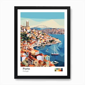 Porto, Portugal, Geometric Illustration 3 Poster Art Print