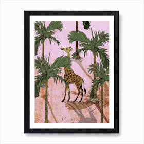 Giraffe In The Trees Art Print