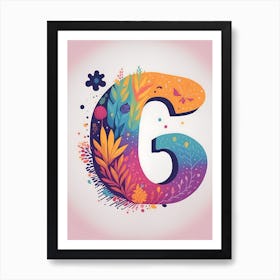 Colorful Letter G Illustration 37 Art Print