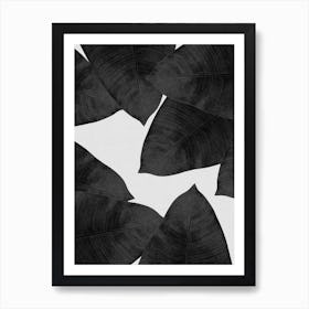 Banana Leaf Black & White I Art Print