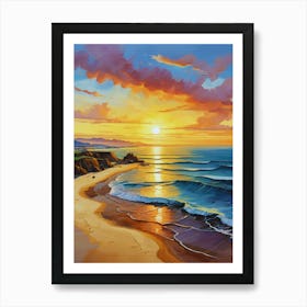 201.Golden sunset,San Francisco,USA. Art Print