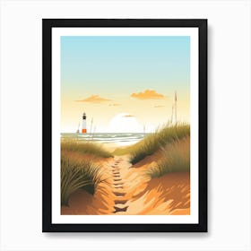 Baltic Sea And North Sea, Minimalist Ocean and Beach Retro Landscape Travel Poster Set #6 Art Print