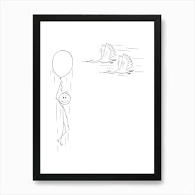 Man Holding A Balloon Art Print