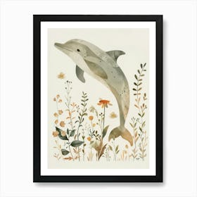 Charming Nursery Kids Animals Dolphin 3 Art Print