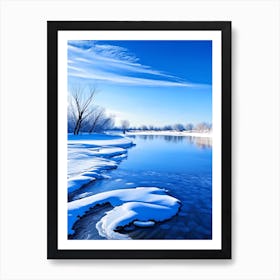 Frozen River Waterscape Photography 2 Art Print