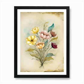 Watercolor Flowers 44 Art Print