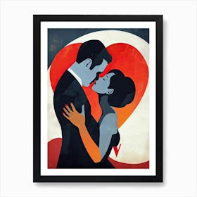 Romantic Couple 3, Valentine's Day Art Print