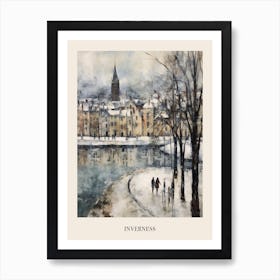 Vintage Winter Painting Poster Inverness United Kingdom 1 Art Print