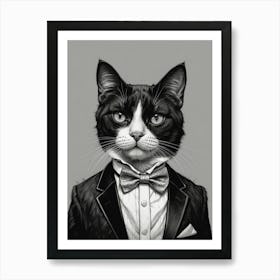 Tuxedo Cat 3 Art Print