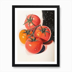 Art Deco Inspired Tomatoes Art Print