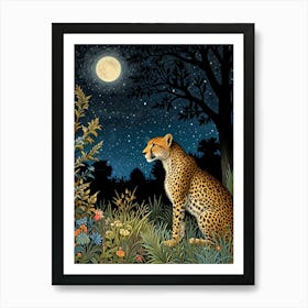 William Morris Cheetah At Night Art Print