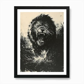 Lion Roaring 7 Art Print