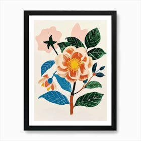 Painted Florals Camellia 2 Art Print