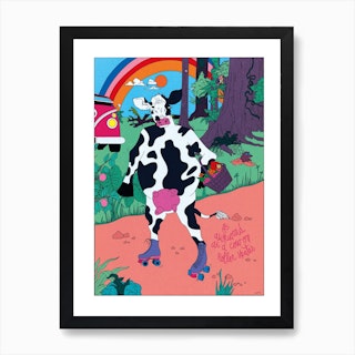 As Awkward As A Cow Art Print