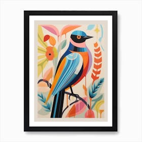 Colourful Scandi Bird Barn Swallow 1 Art Print