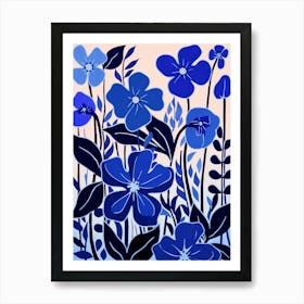 Blue Flower Illustration Lobelia 2 Art Print