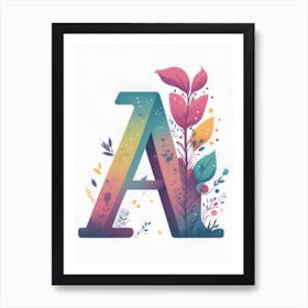 Colorful Letter A Illustration 71 Art Print