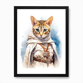 Bengal Cat As A Jedi 2 Art Print