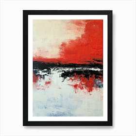 Abstract Red And White Painting Art Print