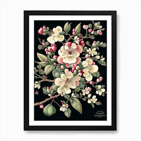 Cherry Blossom 2 Floral Botanical Vintage Poster Flower Art Print