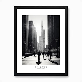 Poster Of Chicago, Black And White Analogue Photograph 2 Art Print