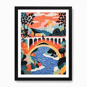 Ponte Pietra, Verona, Italy Colourful 2 Art Print