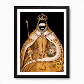 Queen Elizabeth I Portrait With Pearl Balaclava Mask Art Print Poster