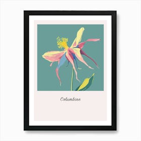 Columbine 2 Square Flower Illustration Poster Art Print