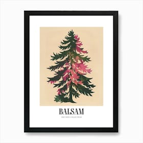 Balsam Tree Colourful Illustration 3 Poster Art Print