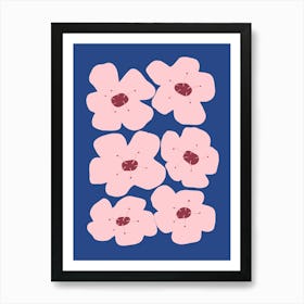 Cherry Blossoms Blue Art Print