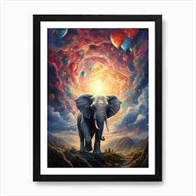 Elephant In The Sky 3 Art Print