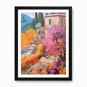 Autumn Gardens Painting Villa Cimbrone Gardens Italy 2 Art Print