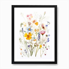 Pressed Flower Botanical Art Wildflowers 3 Art Print