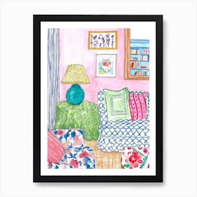 Pattern Clash Living Room Colourful Art Print