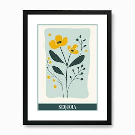 Sequoia Tree Flat Illustration 1 Poster Art Print