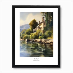 Lake Como, Italy 1 Watercolor Travel Poster Art Print