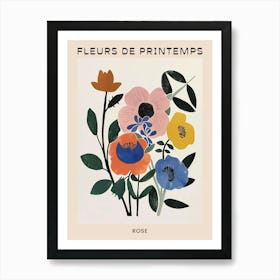 Spring Floral French Poster  Rose 5 Art Print