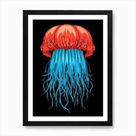 Lions Mane Jellyfish Pop Art 3 Art Print