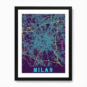 Milan Map Poster 1 Art Print