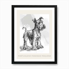 Portuguese Podengo Pequeno Dog Line Sketch 1 Poster Art Print